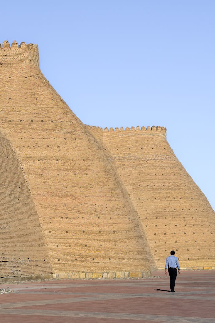 Walls of Ark of Bukhara, Bukhara, Uzbekistan